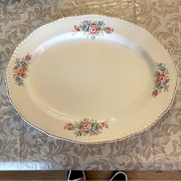 Ridgway Platter Roses Transfer Ware Vintage made in England Gorgeous - Picture 1 of 7